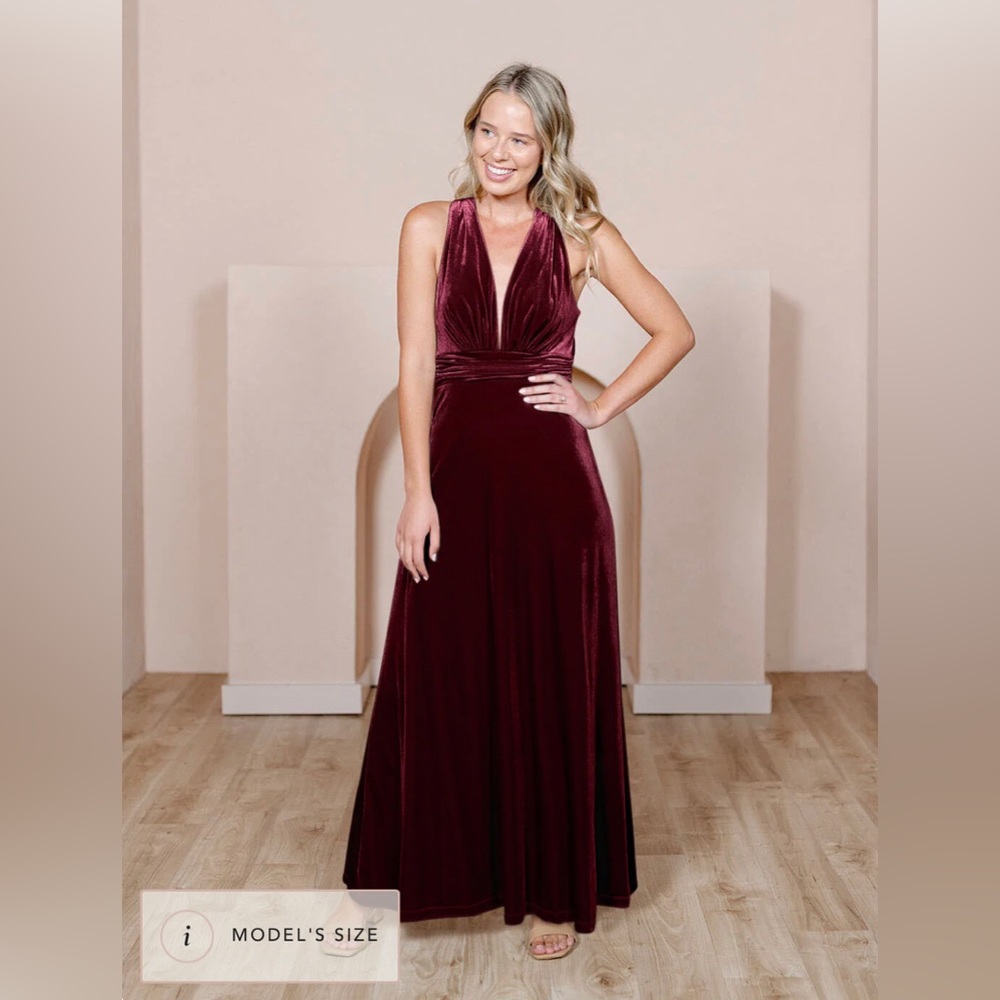 Beautiful burgundy velvet dress